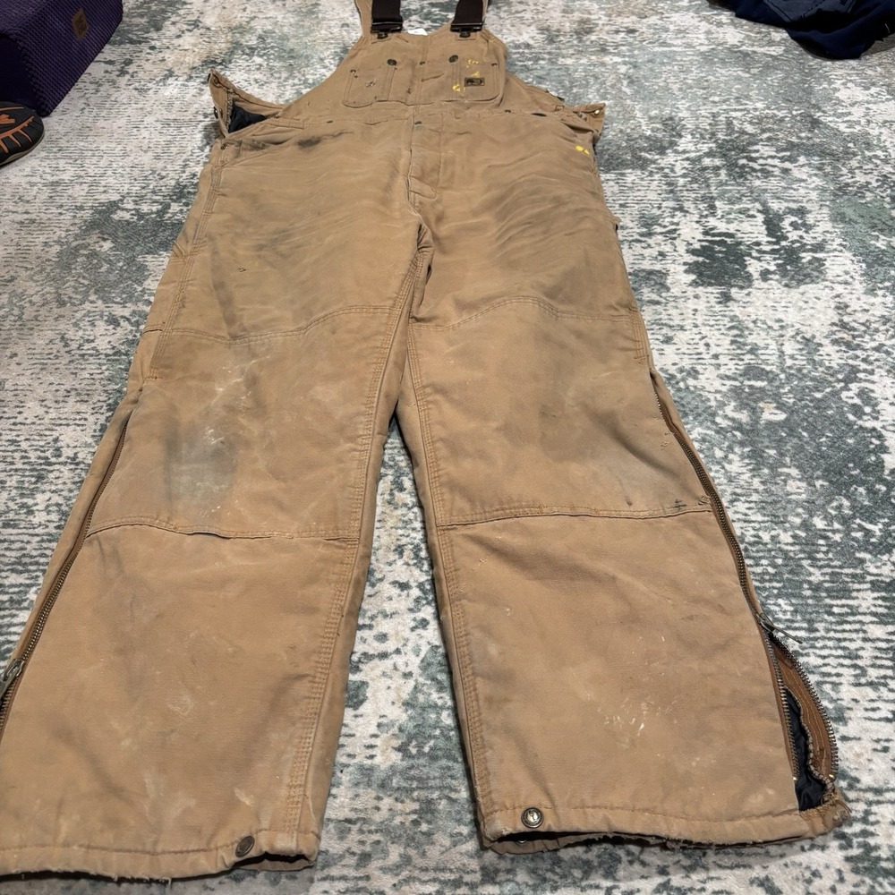 Carhartt EB27BD Insulated Overalls, Size Large Regular (Waist 38-40) Distressed